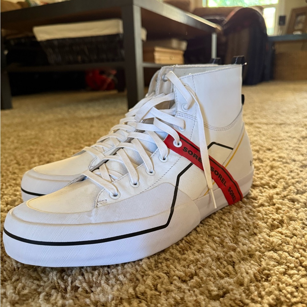 Sorel Men's White and Red Sneakers